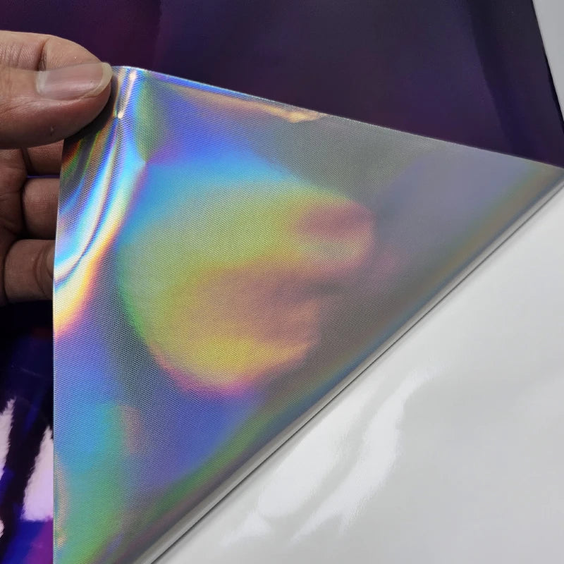 LuxRide™ High Glossy Holographic Purple Vinyl Wrap Chrome Vinyl