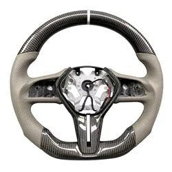 LuxRide™ Customized Forged LED Carbon Fiber Perforated Leather Steering Wheel Q60 QX55 Q50 2017 2024