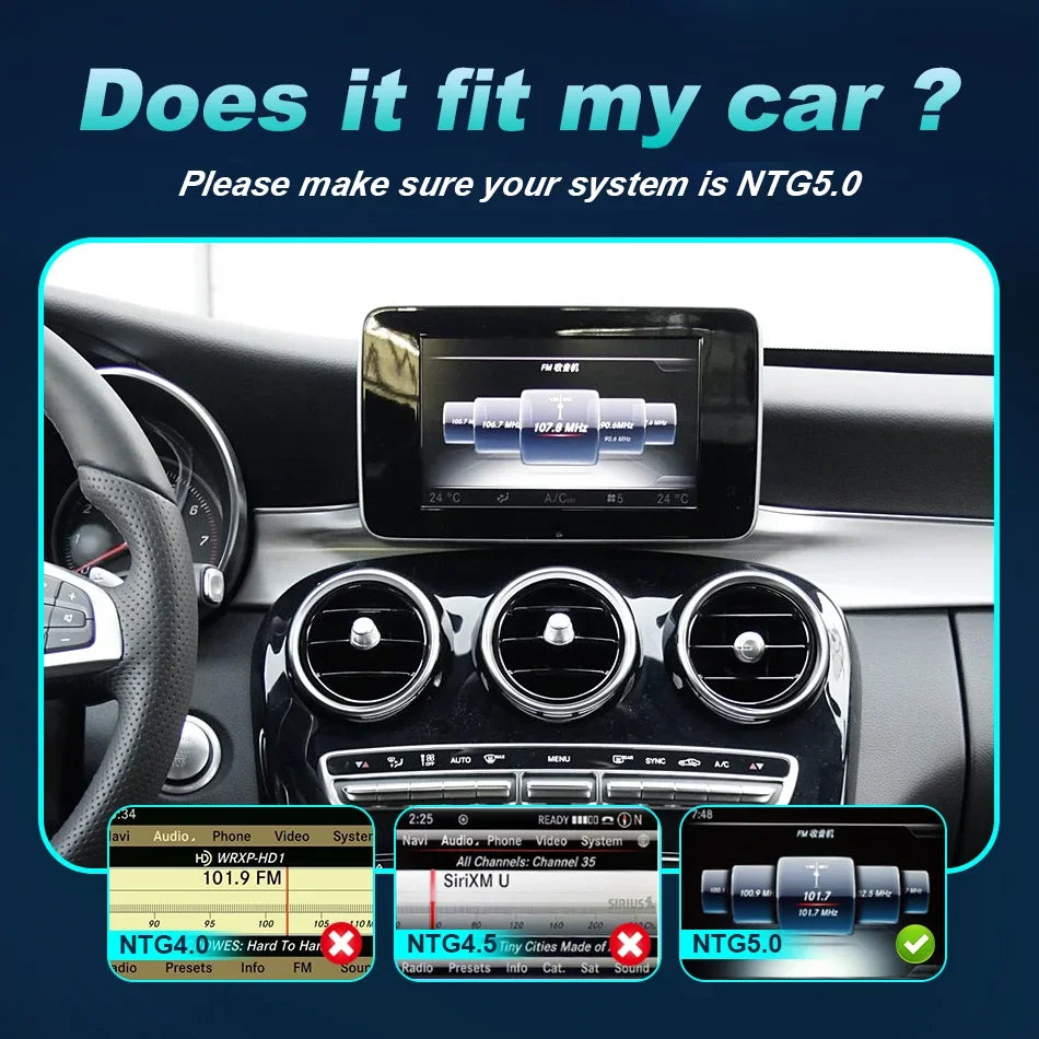 LuxRide™  Carplay Screen For Mercedes C Class W205 GLC X253 C180 C200 300 350 2015-2018 Car Multimedia Player Android Auto Radio