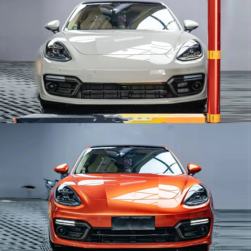 LuxRide™ Ultra Glossy Orange Metallic Vinyl Wrap Film Roll With Air Release Self Adhesive