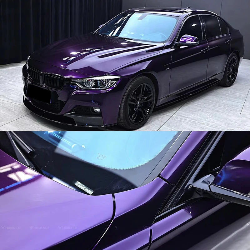 LuxRide™ Premium PET High Glossy Midnight Purple Vinyl Wrap Film