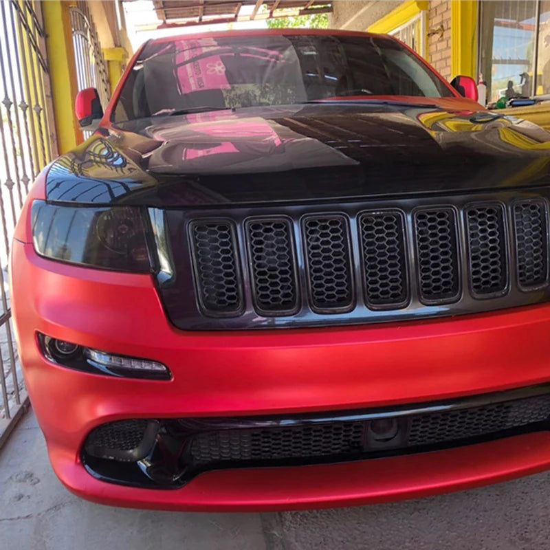 LuxRide™ Premium Red Satin Chrome Matte Metallic Vinyl Film Car Wrap Foil with Air Release Self Adhesive Decal