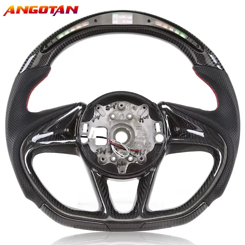 LuxRide™LED Carbon Fiber Steering Wheel For McLaren 720S 600LT 540C 12C 2017-2021 Racing Wheel With Trim Cover 720s Steering Wheel