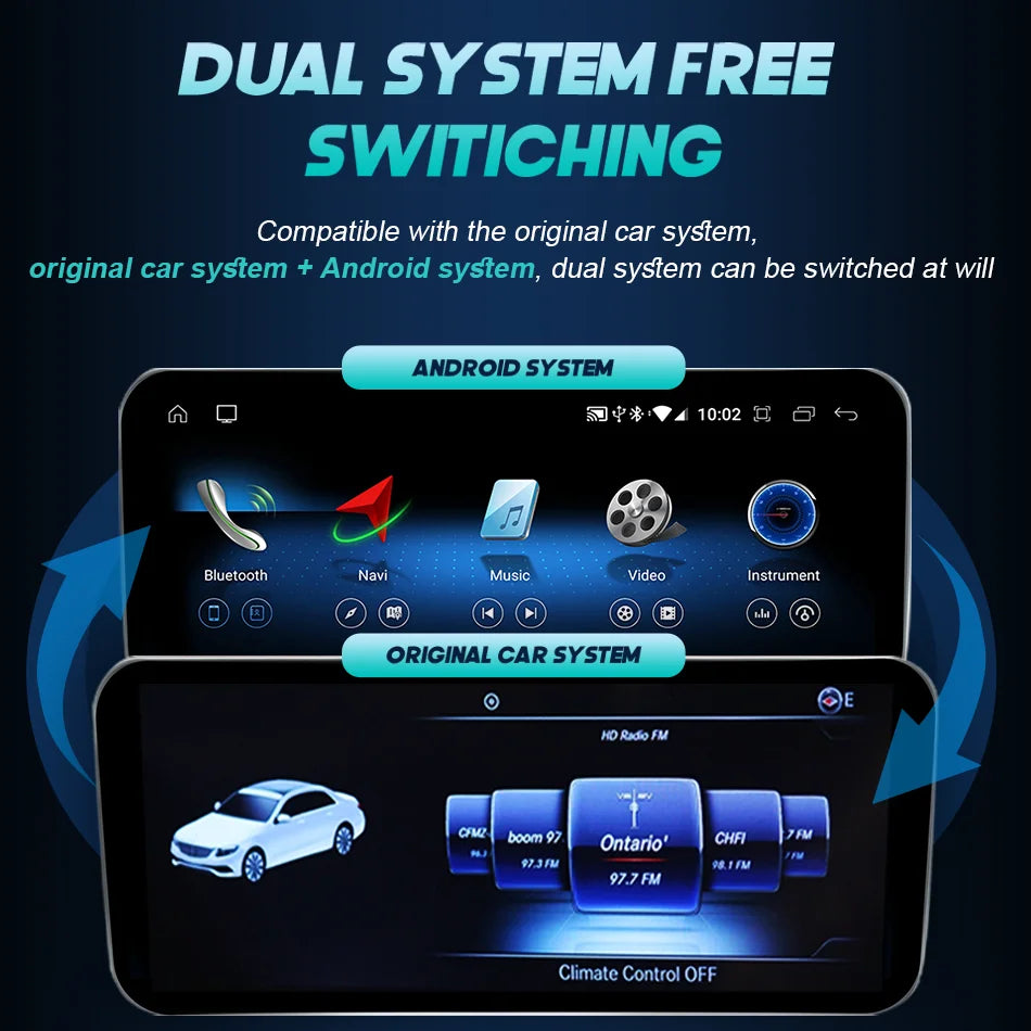 LuxRide™ Android 14 Auto Radio Carplay For Mercedes C Class W204 2011-2014 Car Multimed Player Screen BT WIFI Stereo GPS Navi