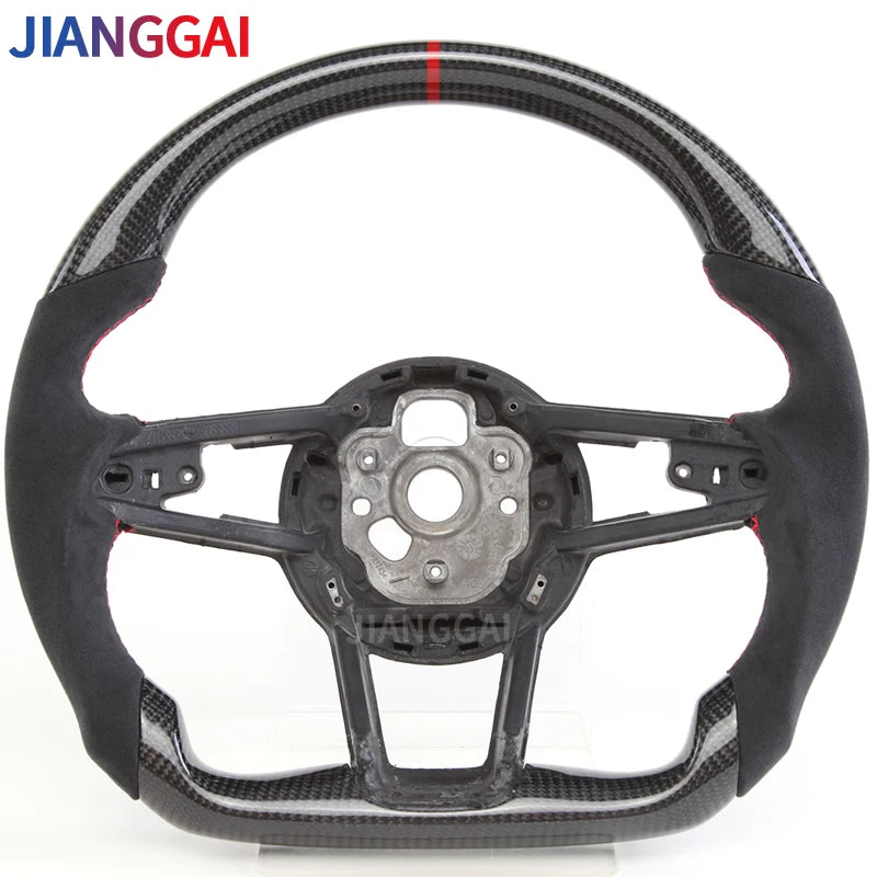 LuxRide™ Carbon Fiber Steering Wheel For Audi R8 TT TTS TTRS Steering Wheel Customized One Start Buttons Sport Wheel Assembly 2016-2023